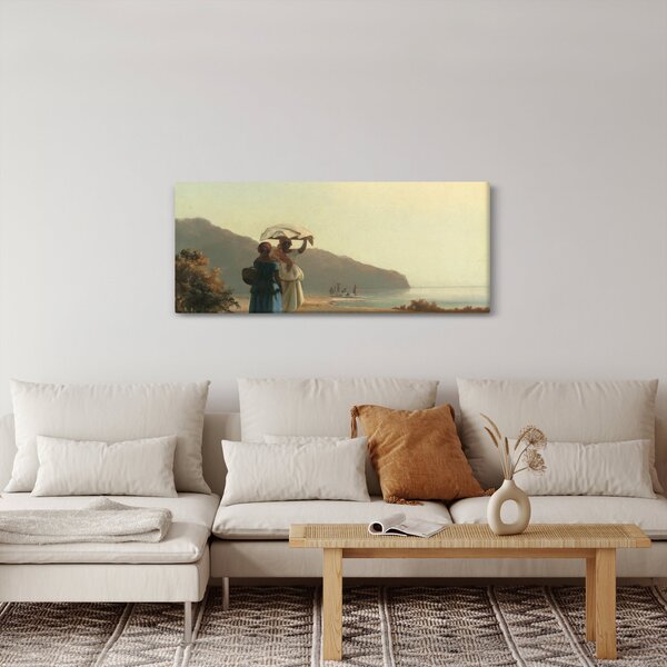 Slika - Camille Pissarro, Two Women Chatting by the Sea, St. Thomas, reprodukcije (120x50 cm)