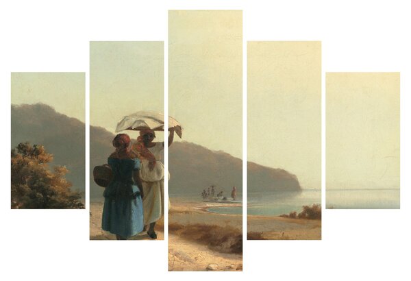 Slika - Camille Pissarro, Two Women Chatting by the Sea, St. Thomas, reprodukcije (150x105 cm)