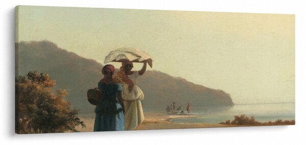 Slika - Camille Pissarro, Two Women Chatting by the Sea, St. Thomas, reprodukcije (120x50 cm)