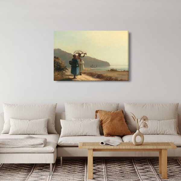 Slika - Camille Pissarro, Two Women Chatting by the Sea, St. Thomas, reprodukcije (90x60 cm)
