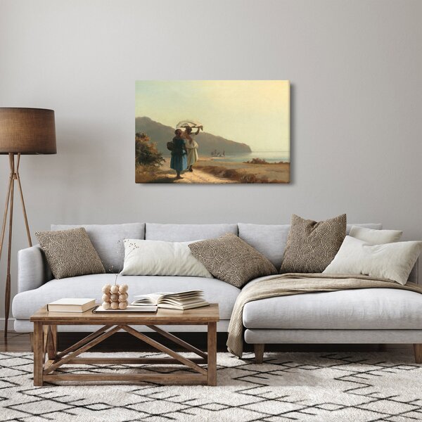 Slika - Camille Pissarro, Two Women Chatting by the Sea, St. Thomas, reprodukcije (90x60 cm)