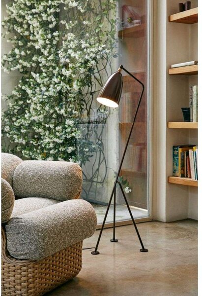 Podne Lampa GUBI, Crno, Dnevna soba, Metal
