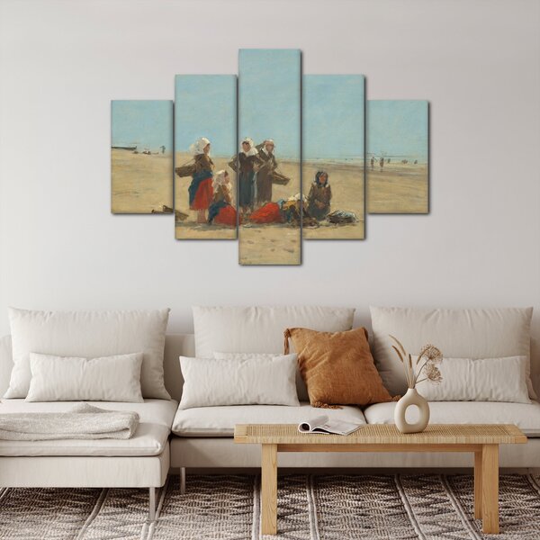 Slika - Eugène Boudin, Women on the Beach at Berck, reprodukcije (150x105 cm)