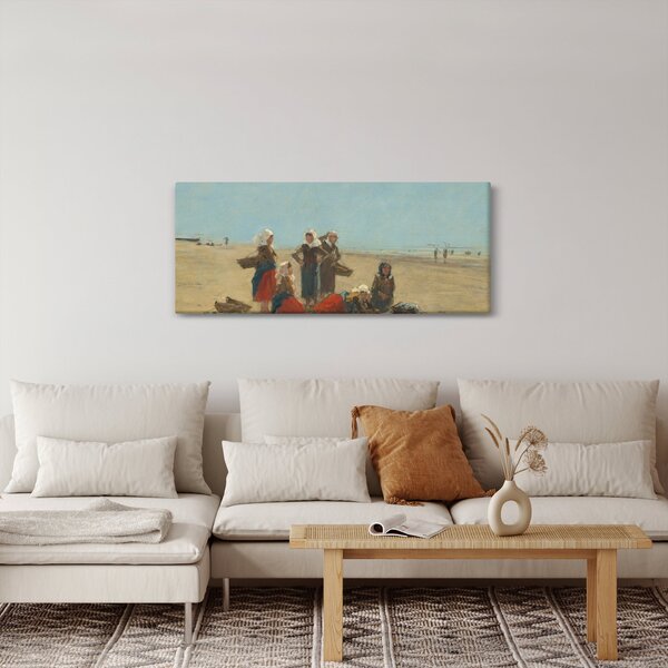 Slika - Eugène Boudin, Women on the Beach at Berck, reprodukcije (120x50 cm)