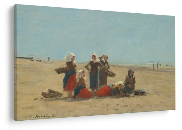 Slika - Eugène Boudin, Women on the Beach at Berck, reprodukcije (90x60 cm)