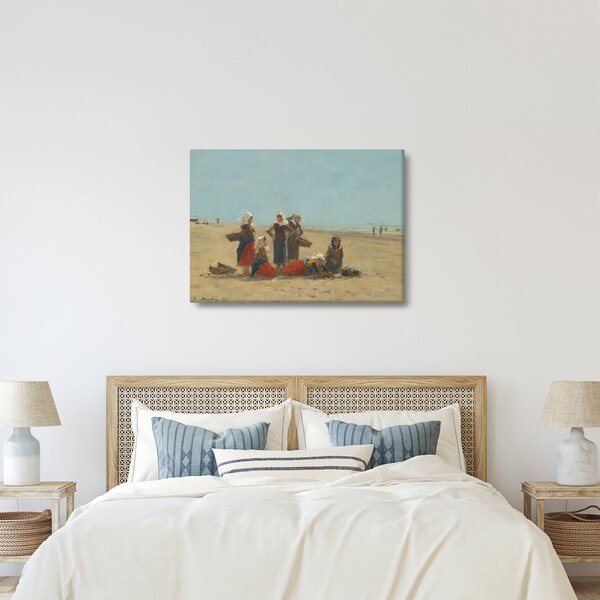 Slika - Eugène Boudin, Women on the Beach at Berck, reprodukcije (70x50 cm)