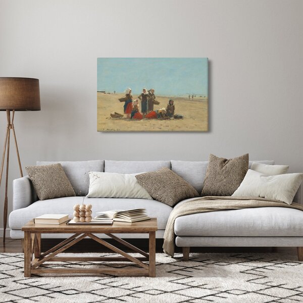 Slika - Eugène Boudin, Women on the Beach at Berck, reprodukcije (90x60 cm)