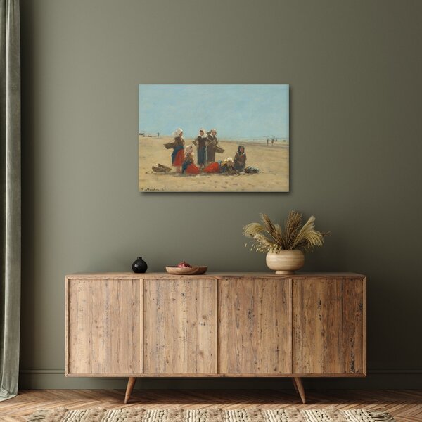 Slika - Eugène Boudin, Women on the Beach at Berck, reprodukcije (70x50 cm)