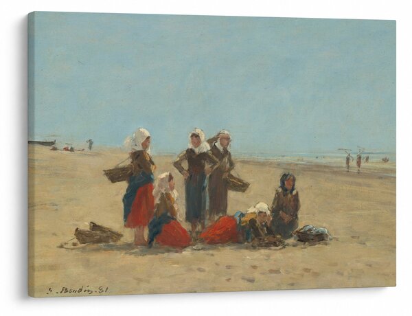 Slika - Eugène Boudin, Women on the Beach at Berck, reprodukcije (70x50 cm)