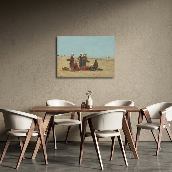 Slika - Eugène Boudin, Women on the Beach at Berck, reprodukcije (70x50 cm)