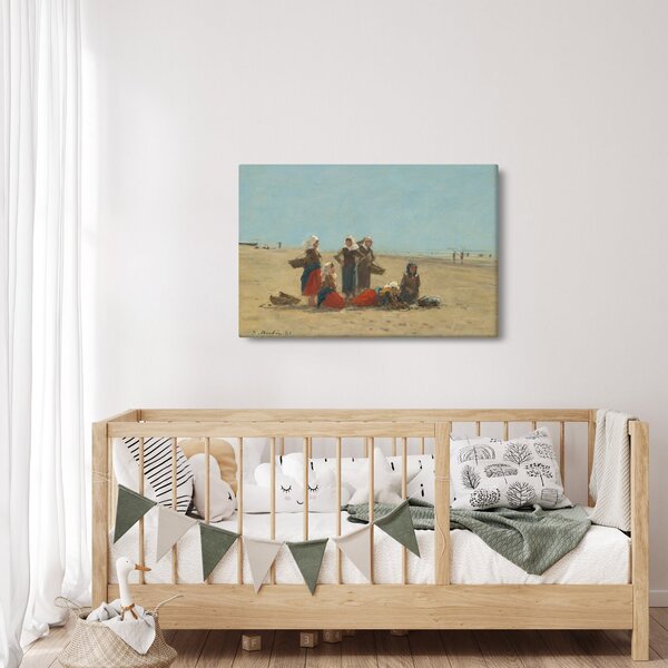 Slika - Eugène Boudin, Women on the Beach at Berck, reprodukcije (90x60 cm)
