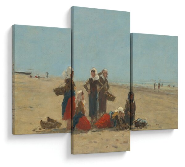 Slika - Eugène Boudin, Women on the Beach at Berck, reprodukcije (90x60 cm)