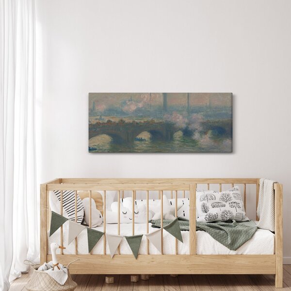 Slika - Claude Monet, Waterloo Bridge, Gray Day, reprodukcije (120x50 cm)