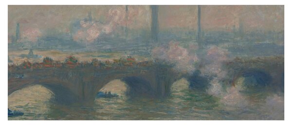 Slika - Claude Monet, Waterloo Bridge, Gray Day, reprodukcije (120x50 cm)