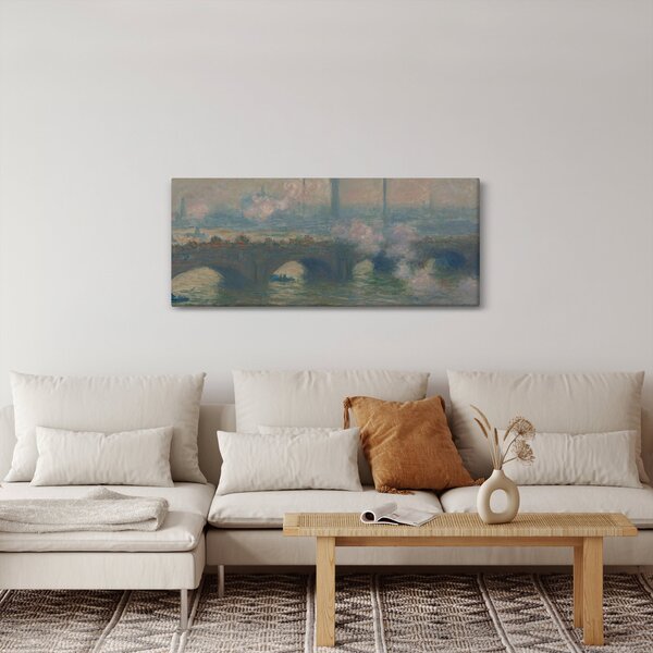 Slika - Claude Monet, Waterloo Bridge, Gray Day, reprodukcije (120x50 cm)