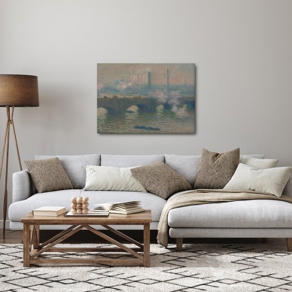 Slika - Claude Monet, Waterloo Bridge, Gray Day, reprodukcije (70x50 cm)