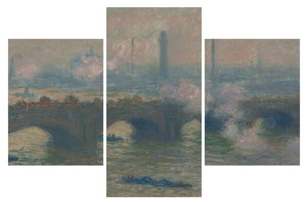 Slika - Claude Monet, Waterloo Bridge, Gray Day, reprodukcije (90x60 cm)