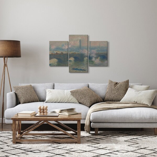 Slika - Claude Monet, Waterloo Bridge, Gray Day, reprodukcije (90x60 cm)
