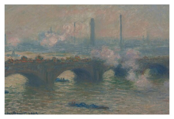 Slika - Claude Monet, Waterloo Bridge, Gray Day, reprodukcije (90x60 cm)