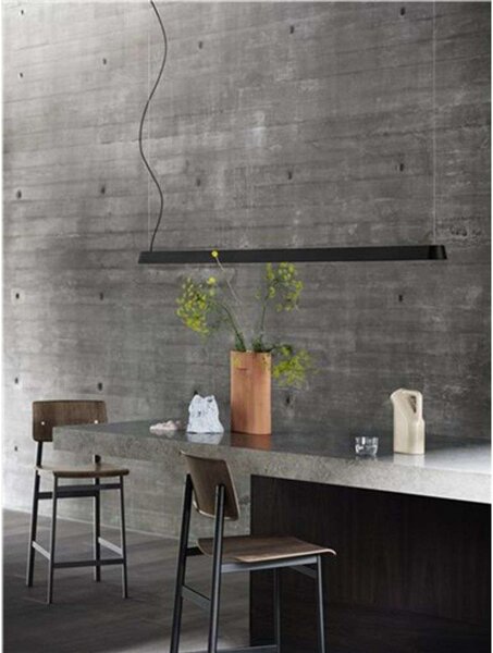 Viseće Svjetiljka Muuto, prigušiv, Crno, Blagovaonica, Aluminij