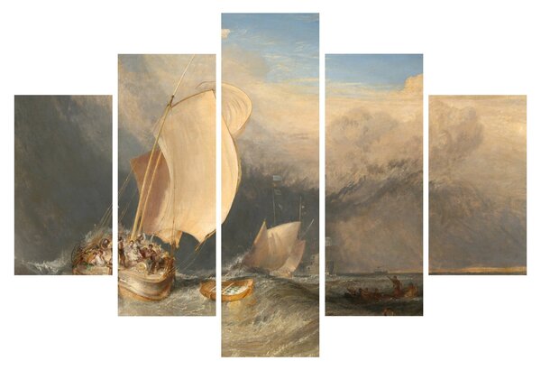 Slika - William Turner, Fishing Boats with Hucksters Bargaining for Fish, reprodukcije (150x105 cm)