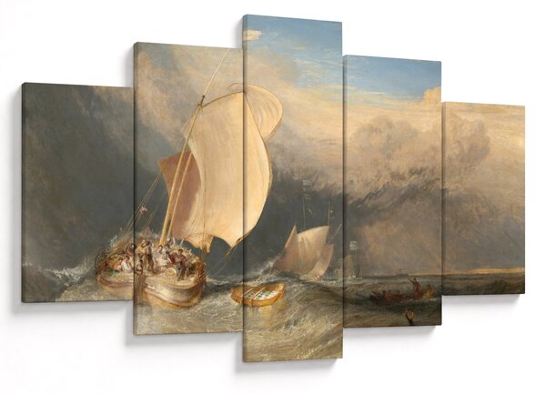 Slika - William Turner, Fishing Boats with Hucksters Bargaining for Fish, reprodukcije (150x105 cm)