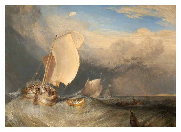 Slika - William Turner, Fishing Boats with Hucksters Bargaining for Fish, reprodukcije (70x50 cm)