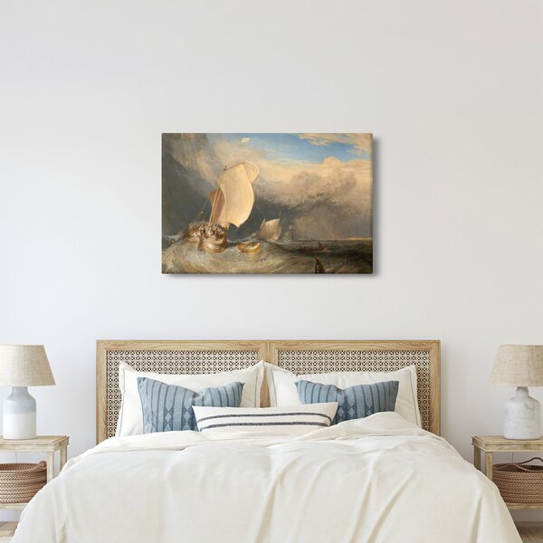 Slika - William Turner, Fishing Boats with Hucksters Bargaining for Fish, reprodukcije (90x60 cm)