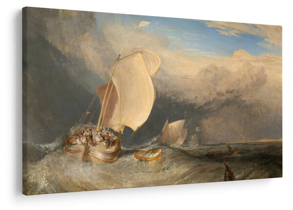 Slika - William Turner, Fishing Boats with Hucksters Bargaining for Fish, reprodukcije (90x60 cm)