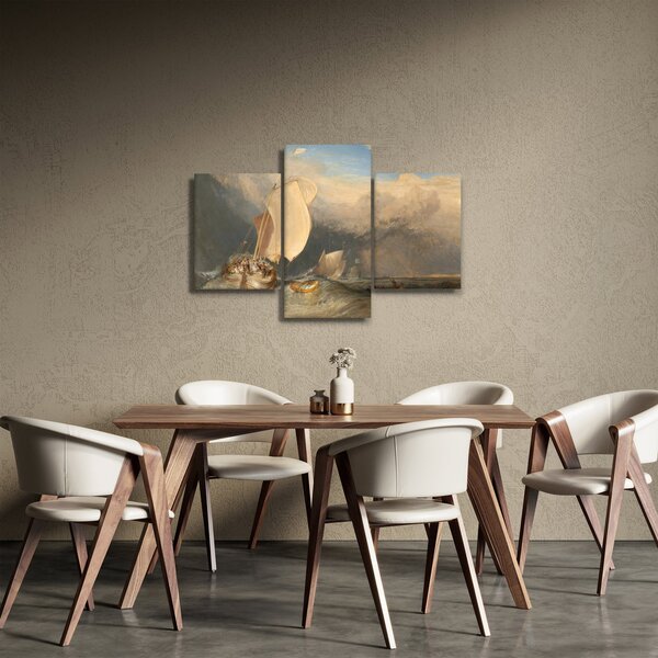 Slika - William Turner, Fishing Boats with Hucksters Bargaining for Fish, reprodukcije (90x60 cm)
