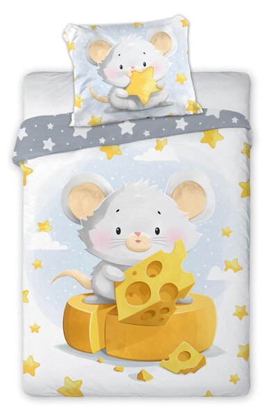 FARO posteljina 2 djelna Cuddles miš sivo/žuta