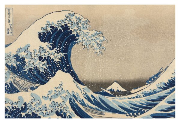 Slika - Katsushika Hokusai, Under the Wave off Kanagawa, reprodukcije (90x60 cm)