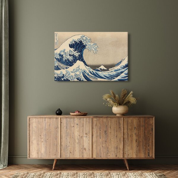Slika - Katsushika Hokusai, Under the Wave off Kanagawa, reprodukcije (90x60 cm)
