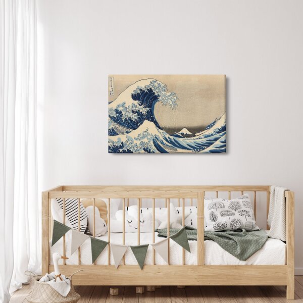 Slika - Katsushika Hokusai, Under the Wave off Kanagawa, reprodukcije (90x60 cm)