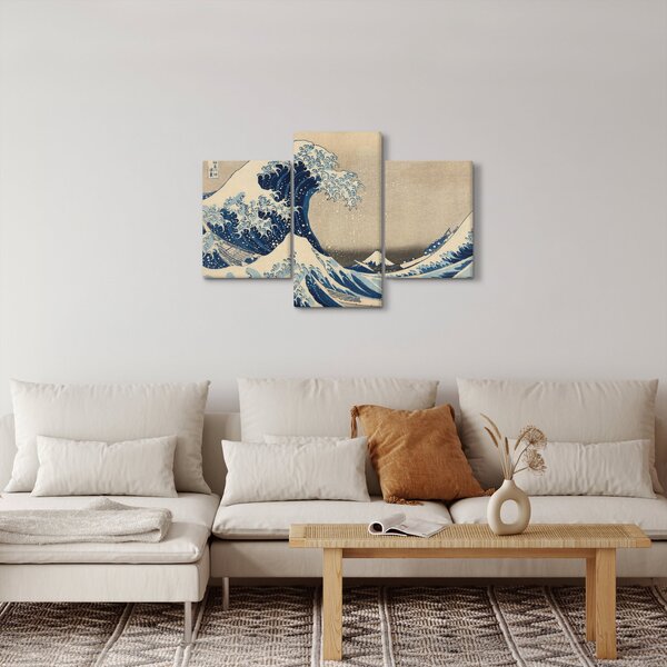 Slika - Katsushika Hokusai, Under the Wave off Kanagawa, reprodukcije (90x60 cm)