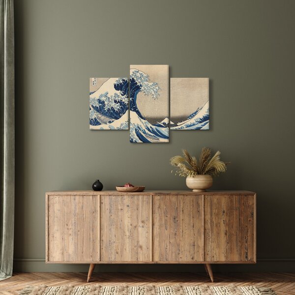 Slika - Katsushika Hokusai, Under the Wave off Kanagawa, reprodukcije (90x60 cm)
