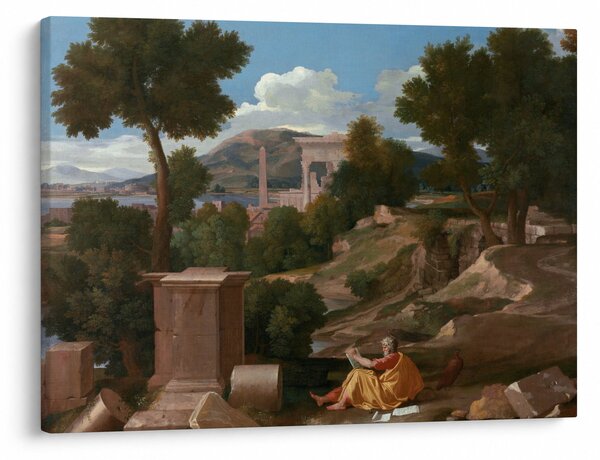 Slika - Nicolas Poussin, Landscape with Saint John on Patmos, reprodukcije (70x50 cm)