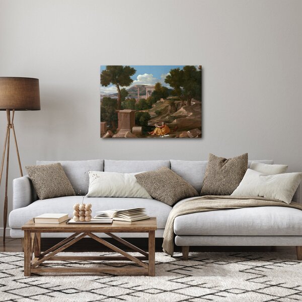 Slika - Nicolas Poussin, Landscape with Saint John on Patmos, reprodukcije (70x50 cm)