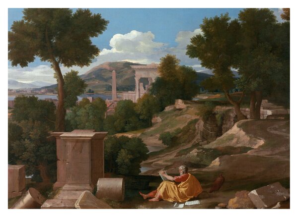 Slika - Nicolas Poussin, Landscape with Saint John on Patmos, reprodukcije (70x50 cm)
