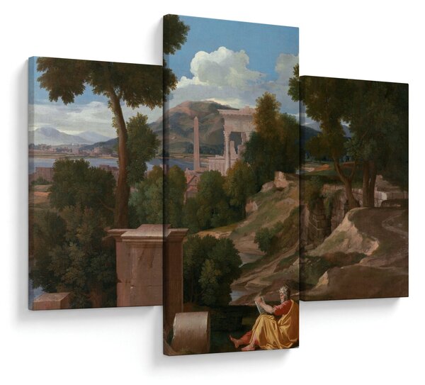 Slika - Nicolas Poussin, Landscape with Saint John on Patmos, reprodukcije (90x60 cm)