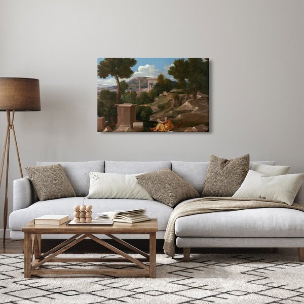 Slika - Nicolas Poussin, Landscape with Saint John on Patmos, reprodukcije (90x60 cm)
