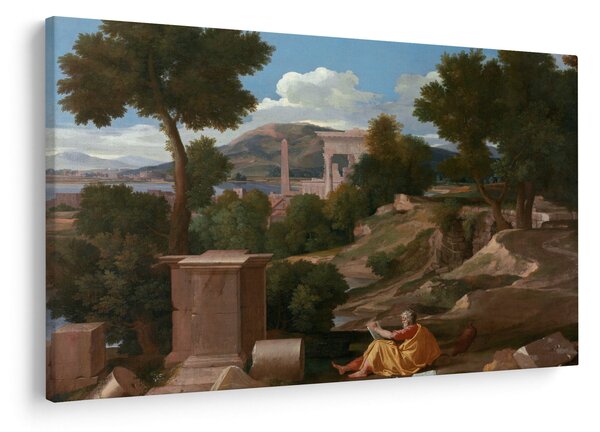 Slika - Nicolas Poussin, Landscape with Saint John on Patmos, reprodukcije (90x60 cm)