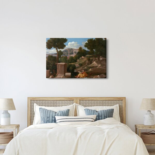 Slika - Nicolas Poussin, Landscape with Saint John on Patmos, reprodukcije (90x60 cm)
