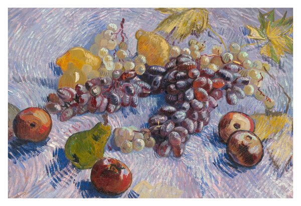 Slika - Vincent van Gogh, Grapes, Lemons, Pears, and Apples, reprodukcije (90x60 cm)