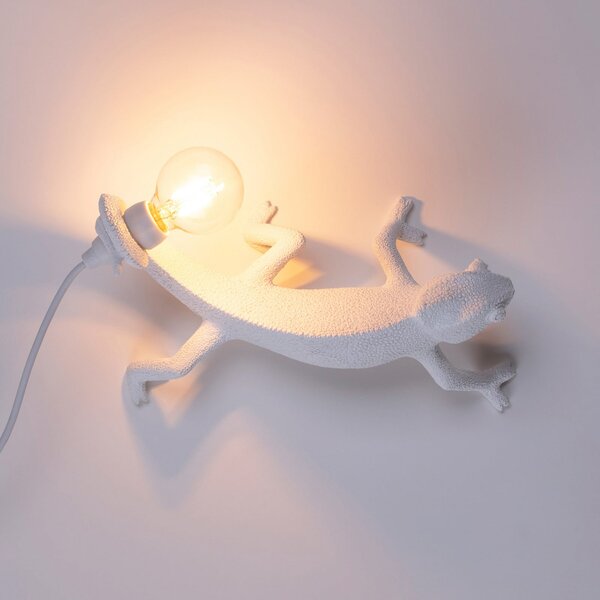 Stolne Lampa SELETTI, Chameleon Lamp Going Down, Bijela, Dnevna soba, Plastika, Dizajn