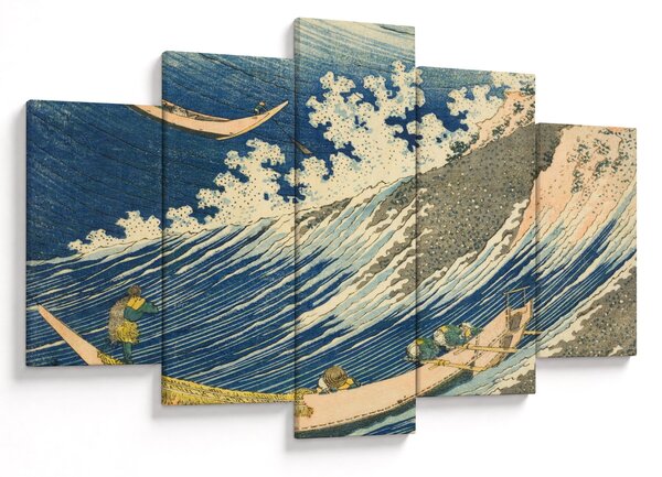 Slika - Katsushika Hokusai, Fishing Boats at Choshi in Shimosa (Soshu Choshi) , reprodukcije (150x105 cm)