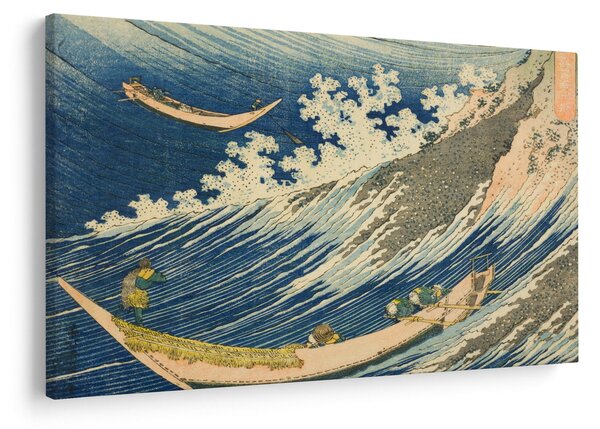 Slika - Katsushika Hokusai, Fishing Boats at Choshi in Shimosa (Soshu Choshi) , reprodukcije (90x60 cm)