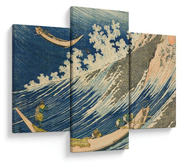Slika - Katsushika Hokusai, Fishing Boats at Choshi in Shimosa (Soshu Choshi) , reprodukcije (90x60 cm)