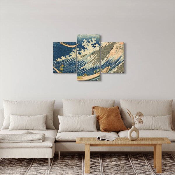 Slika - Katsushika Hokusai, Fishing Boats at Choshi in Shimosa (Soshu Choshi) , reprodukcije (90x60 cm)
