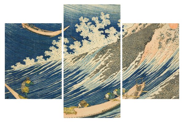 Slika - Katsushika Hokusai, Fishing Boats at Choshi in Shimosa (Soshu Choshi) , reprodukcije (90x60 cm)